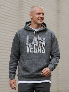 LAS VEGAS Adult Medium Gray Hoodie Sweatshirt